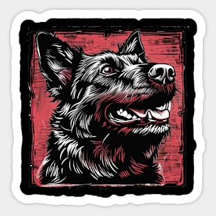 Retro Art Belgian Shepherd Dog Lover Sticker